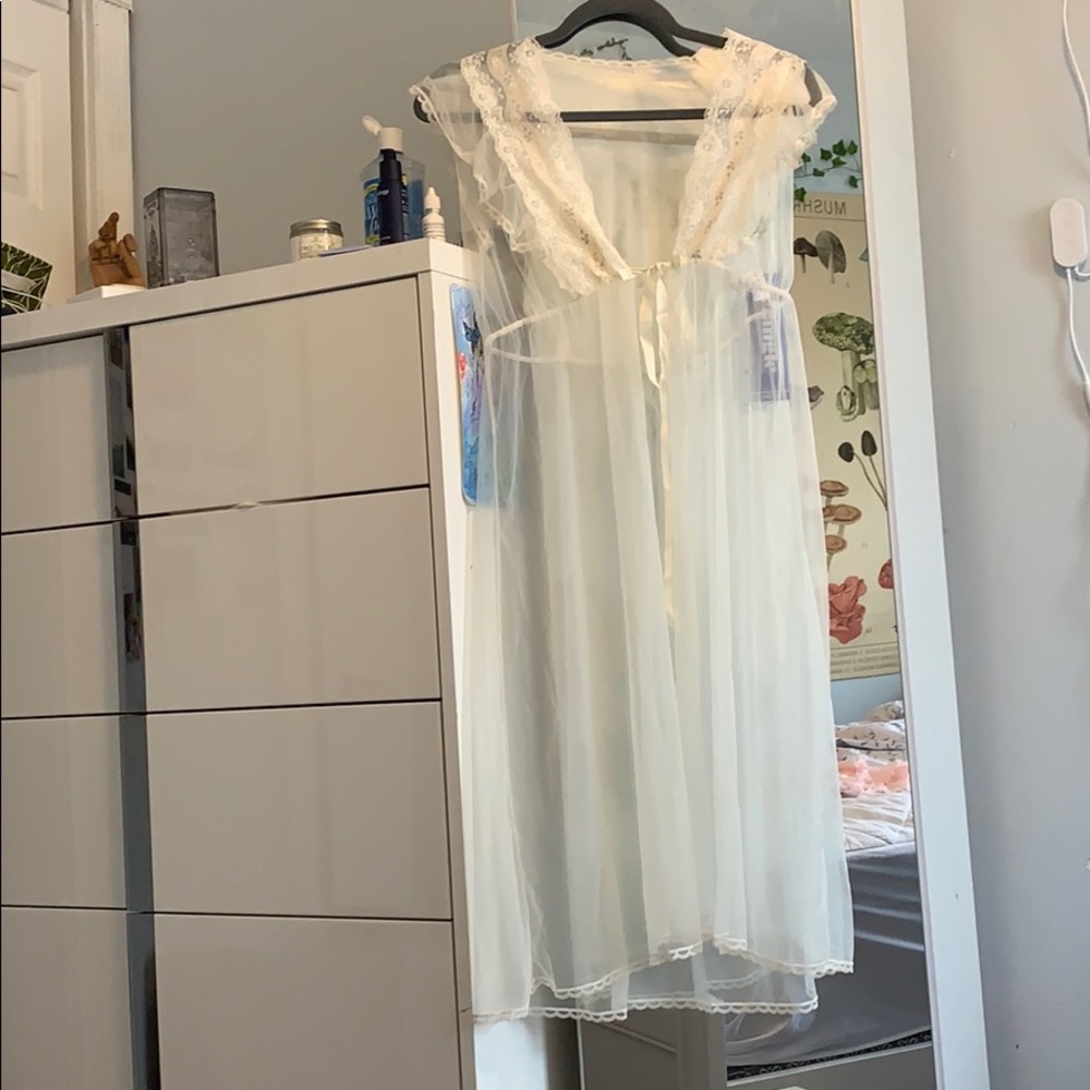 Mesh Floral Laced Sheer Tie Gown/ Dress